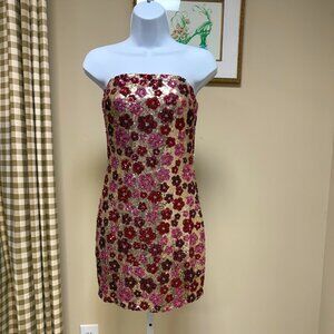 Sparkle Flowered Mini Dress